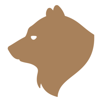 Bear head profile hand drawn silhouette illustration for retro logo design png