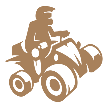 ATV moto rider hand drawn silhouette illustration for retro logo design png