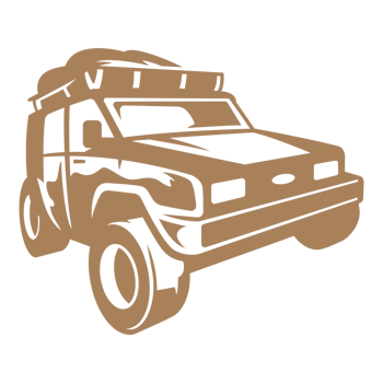 Off-road expedition car hand drawn silhouette illustration for retro logo design png