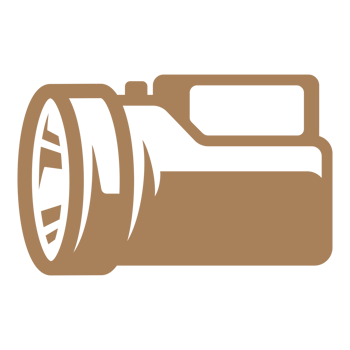 Tourist electric flashlight hand drawn silhouette illustration for retro logo design png