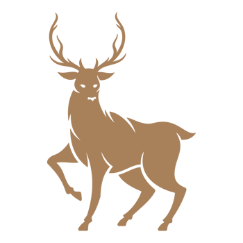Standing deer hand drawn silhouette illustration for retro logo design png