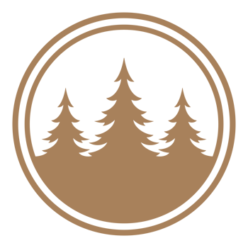 Spruce forest hand drawn silhouette illustration for retro logo design png