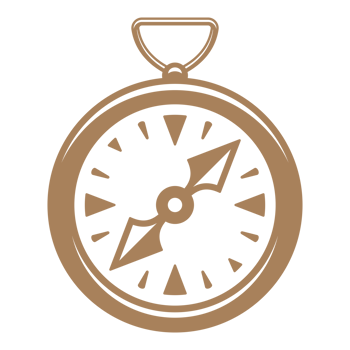 Compass hand drawn silhouette illustration for retro logo design png