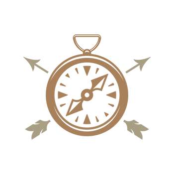 Compass hand drawn silhouette illustration for retro logo design png