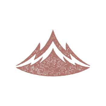Silhouette mountain range and ravine as symbol of nature exploration hand drawn stamp effect vintage illustration png