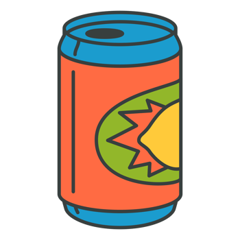 Retro lemon soda open can pop art groovy t shirt print decorative design cartoon illustration png