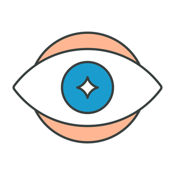 Human eye blue glossy lens spiritual optical eyesight pop art groovy style t shirt cartoon png