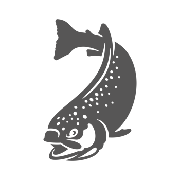 Salmon fish hand drawn illustration for retro logo design png