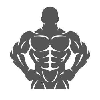 Bodybuilder male hand drawn silhouette illustration for vintage logo design png
