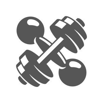Crossed dumbbells hand drawn silhouette illustration for vintage logo design png