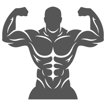 Bodybuilder male hand drawn silhouette illustration for vintage logo design png