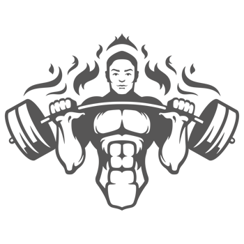 Bodybuilder male lifting a heavy barbell silhouette png
