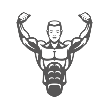 Bodybuilder male hand drawn silhouette illustration for vintage logo design png