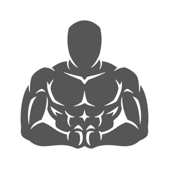 Bodybuilder man hand drawn silhouette illustration for vintage logo design png