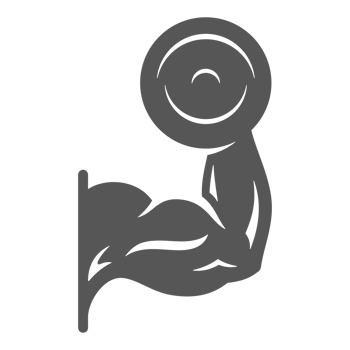 Hand holding dumbbell hand drawn silhouette illustration for vintage logo design png