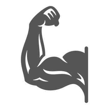 Fist bodybuilder hand drawn silhouette illustration for vintage logo design png
