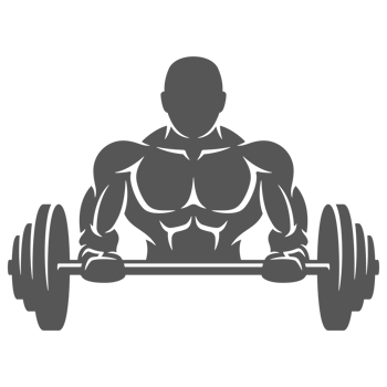 Bodybuilder male lifting a heavy barbell hand drawn silhouette illustration for vintage logo design png