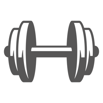 Dumbbell hand drawn silhouette illustration for vintage logo design png