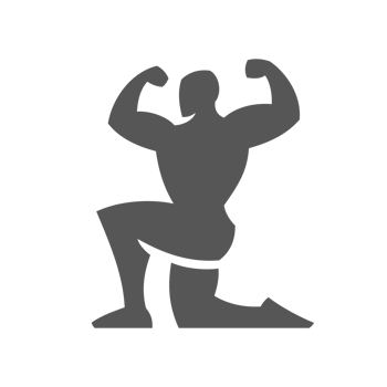 Bodybuilder male hand drawn silhouette illustration for vintage logo design png