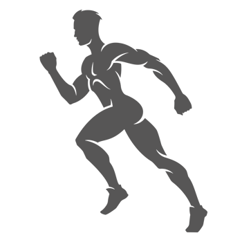 Running man hand drawn silhouette illustration for vintage logo design png