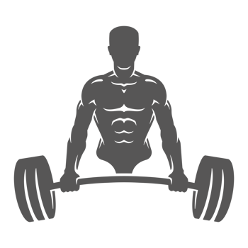 Bodybuilder male lifting a heavy barbell hand drawn silhouette illustration for vintage logo design png