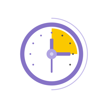 Wall clock with hour, minute and second arrows icon. Rounded clock for time checking png
