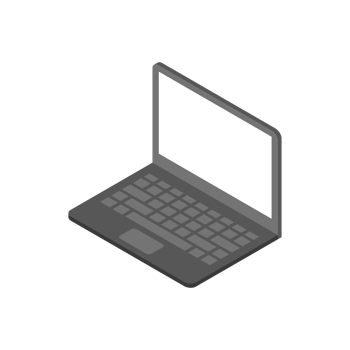 Modern black laptop pc isometric design 3d. Notebook electronic device png