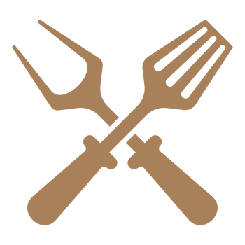 Crossed barbecue tools for grilling png