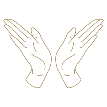Minimalist applause human hands hospitality greeting happy gesture golden line art icon png