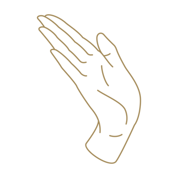 Vertical elegant human hand minimalist golden line icon greeting png