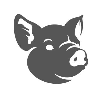 Pig head silhouette vintage hand drawn illustration farm animal or butcher shop graphics png