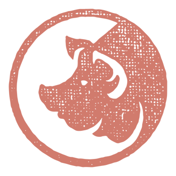 Pig head silhouette hand drawn stamp effect illustration png