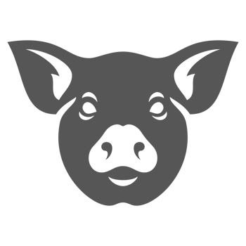 Pig head silhouette vintage hand drawn illustration farm animal or butcher shop graphics png
