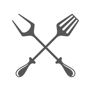 Barbecue fork and spatula silhouette vintage hand drawn illustration. png