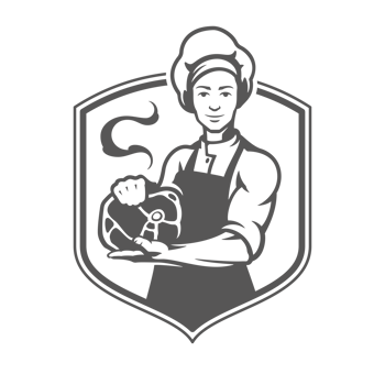 Chef man holding meat steak silhouette vintage hand drawn illustration. png