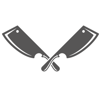 Two crossed knifes butcher stools silhouette vintage hand drawn illustration. png