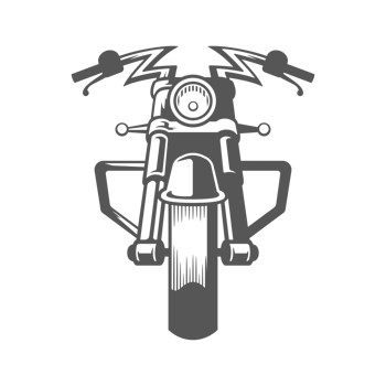 Classic motorcycle hand drawn silhouette illustration for vintage logo design png