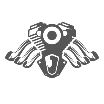 Motorcycle engine hand drawn silhouette illustration for vintage logo design png