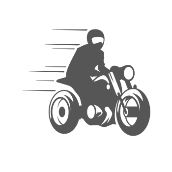 Classic motorcycle with rider hand drawn silhouette illustration for vintage logo design png