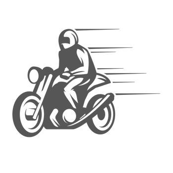 Classic motorcycle with rider hand drawn silhouette illustration for vintage logo design png