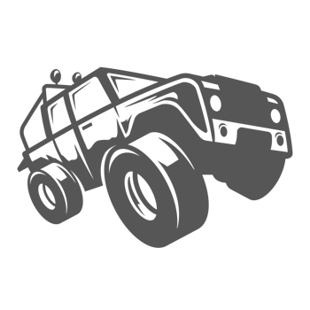 Off-road car hand drawn silhouette illustration for retro logo design png