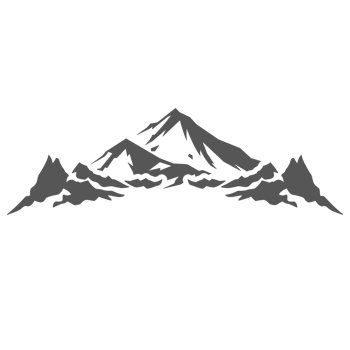 Mountain hand drawn silhouette illustration for retro logo design png