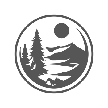 Forest camping hand drawn silhouette illustration for retro logo design png