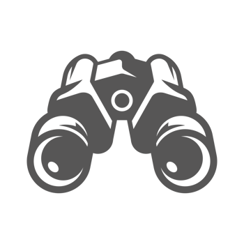 Binoculars hand drawn silhouette illustration for retro logo design png