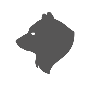 Bear hand drawn silhouette illustration for vintage logo design png