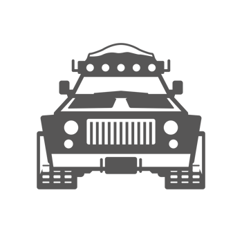 Off-road car hand drawn silhouette illustration for retro logo design png