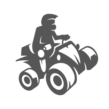 ATV hand drawn silhouette illustration for retro logo design png
