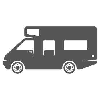 Camper van hand drawn silhouette illustration for retro logo design png