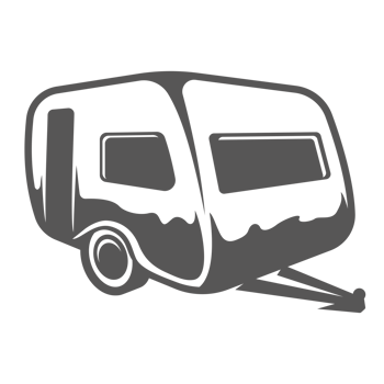 Camper trailer hand drawn silhouette illustration for retro logo design png