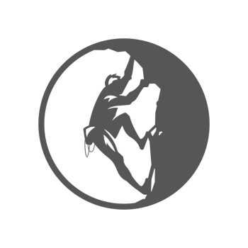 Climber hand drawn silhouette illustration for vintage logo design png